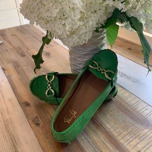 Franco Sarto Green Patent Leather Loafers